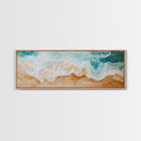 Coastal Beach Waves Painting, Serene Ocean Art, Abstract Shoreline Wall Decor, Neutral Beach House Decor, Modern Living Room Art