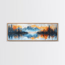 Reflective Lake Canvas Print Serene Mountain Art, Tranquil Water Painting, Fall Nature Wall Decor, Rustic Artwork, Large Wall Art