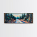Enchanted Forest Road Canvas Print Moody Woodland Painting Autumn Trees Dark Nature Wall Art Warm Tones Bedroom Living Room Decor