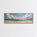 Ocean Wave Horizon Canvas Print Coastal Seascape Wall Art, Tranquil Beach Painting, Nautical Home Decor, Relaxing Living Room Artwork