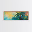 Tropical Palm Tree Canvas Print Colorful Beach Wall Art, Summer Vacation Vibes, Boho Coastal Painting, Vibrant Nature Inspired Decor