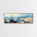 Wild Prairie Landscape Framed Canvas Print Rustic Nature Art, Modern Country Wall Decor, Warm Earth Tone Painting, Farmhouse Style