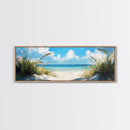 Tranquil Ocean Beach View Canvas Print, Coastal Wall Art, Blue Nautical Decor, Modern Seascape Painting, Beach House Decor
