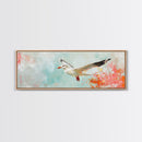 Seagull Flight Canvas Print Coastal Wall Art, Beach House Decor, Soaring Bird Painting, Ocean Lover Gift, Minimalist Art