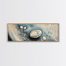Fluid Abstract Pebbles Framed Canvas Print Modern Wall Art Contemporary Blue Grey Home Decor Minimalist Office Wall Art