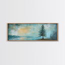 Solitary Tree, Abstract Nature, Textured Painting, Framed Canvas Print, Rustic Wall Art, Cozy Cabin Decor, Office Wall Decor