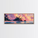 Tropical Sunset, Palm Tree Beach, Coastal Wall Art, Canvas Print, Island Paradise, Vibrant Seascape, Bedroom Decor, Summer Aesthetic