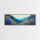 Mountain Wildflowers, Vibrant Landscape Art, Nature Painting, Cabin Wall Decor, Springtime Art, Living Room Print, Canvas Print