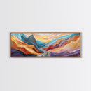 Desert Road, Colorful Mountain Art, Southwestern Landscape Painting, Earthy Boho Decor, Living Room Art, Canyon Print, Canvas Print