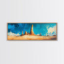 Vibrant Desert Rock Formations Wall Art, Southwest Canyon Painting, Abstract Artwork, Warm Earthy Colors, Living Room Deco