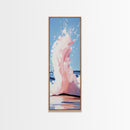 Ocean Splash, Coastal Abstract, Surreal Wave, Framed Canvas Print, Minimalist Seascape, Living Room Wall Art, Dreamy Blue and Pink