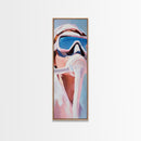 Gas Mask, Diver, Surrealist Art, Sci-Fi, Blue, White, Modern, Futuristic, Office, Living Room, Framed Canvas Print, Bedroom Art