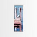 Dock Reflection, Calm Waters, Nautical Aesthetic, Serene Landscape, Coastal Home Decor, Minimal Framed Canvas Print, Tranquil Vibes