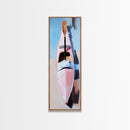 Kayak on Sand, adventure art, beach lover’s decor, soft pastel painting, nature wall art, modern boho aesthetic, framed canvas print