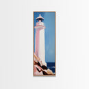 Lighthouse Serenity, Coastal Escape, Ocean Calm, Canvas Print, Nautical Wall Art, Minimalist Decor, Beach House Aesthetic, Office Art