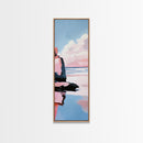 Sunset Beach Reflection, Dreamy Ocean Scene, Coastal Wall Art, Framed Canvas Print, Tranquil Landscape, Minimalist Home Decor