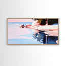 Serene Lake Reflection, Tranquil Water Scene, Minimalist Landscape, Framed Canvas Print, Living Room Wall Art, Coastal Wall Decor