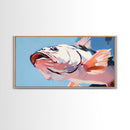 Pink Fish, Ocean Art, Coastal Aesthetic, Nautical Wall Art, Beach House Decor, Sea Life Painting, Living Room Wall Art, Canvas Print