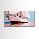 Sailing Boat, Nautical Wall Art, Ocean Reflection Print, Coastal Home Decor, Modern Seascape, Minimalist Living Room, Framed Canvas Print