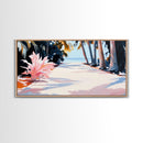 Palm Trees, Tropical Beach Art, Coastal Home Decor, Framed Canvas Print, Living Room Wall Art, Ocean View, Summer Landscape