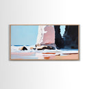 Coastal Rock, Seascape Art, Framed Canvas Print, Minimalist Beach Decor, Modern Wall Art, Ocean Landscape, Large Wall Art, Living Room