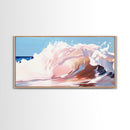 Pastel Wave, Abstract Ocean, Coastal Home Art, Modern Nautical Decor, Minimalist Seascape, Beach House Wall Art, Canvas Print, Calming Blue