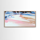 Winter Reflection, Snowy Landscape, Framed Canvas Print, Cozy Wall Art, Modern Home Decor, Minimalist Painting, Serene Nature Scene