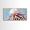 Jellyfish Art, Underwater Fantasy, Oceanic Decor, Ethereal Sea Life, Modern Coastal Home, Blue and Pink Palette, Canvas Print