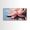 Lotus, Reflection, Blue Water, Framed Canvas Print, Floral Art, Zen Decor, Meditation Wall Art, Modern Botanical, Serene Home Decor
