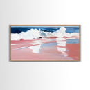 Ocean Wave, Serene Seascape, Coastal Home Decor, Beach Vibes, Minimalist Blue Art, Nautical Aesthetic, Canvas Print, Bathroom Wall Art
