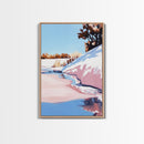 Winter Beach, Snowy Landscape, Soft Blue Sky, Minimalist Nature Scene, Abstract Seascape, Canvas Print, Office Wall Art, Calm Home Decor