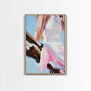 Summer Dress, Breezy Style, Feminine Art, Carefree Vibes, Romantic Aesthetic, Canvas Print, Bedroom Wall Art, Modern Fashion Painting