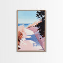 Coastal Dunes, Seaside Pathway, Beach Grass, Tranquil Nature Scene, Canvas Print, Living Room Wall Art, Soft Pastel Landscape