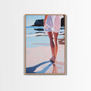 Walk, Beach, Serenity, Freedom, Canvas Print, Minimalist Seaside Wall Art, Soft Feminine Decor, Coastal Bedroom Artwork, Ocean Home Aesthetic