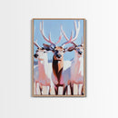 Majestic Deer, Wildlife Wall Art, Rustic Lodge Decor, Cabin Aesthetic, Fall Art, Nature Inspired, Framed Canvas Print, Animal Painting
