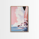 Ocean Wave, Splash Art, Abstract Beach, Coastal Wall Art, Framed Canvas Print, Watercolor Style, Living Room Decor, Nautical Art
