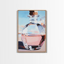 Abstract Bottle, Pink Aesthetic, Modern Kitchen Wall Art, Contemporary Bar Decor, Minimalist Still Life, Framed Canvas Print