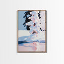 Winter Trees, Snow Covered Pines, Holiday Aesthetic, Cozy Christmas Wall Art, Frosty Forest Scene, Scandinavian Decor, Canvas Print