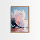 Ocean Wave, Coastal Wall Art, Nautical Print, Surfer Aesthetic, Beach House Decor, Canvas Print, Living Room Art, Pastel Seascape