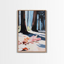 Autumn Forest, Fall Leaves, Cozy Aesthetic, Seasonal Art, Rustic Decor, Warm Tones, Nature Painting, Canvas Print, Living Room Wall Art