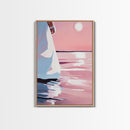 Sunset Reflection, Ocean Wall Art, Romantic Aesthetic, Beach Lover Gift, Pastel Painting, Canvas Print, Living Room Wall Art