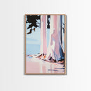 Birch Trees, Modern Forest Art, Minimalist Nature Painting, Cozy Cabin Wall Decor, Framed Canvas Print, Scandinavian Home Aesthetic