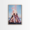 Firelight, Outdoor Glow, Evening Warmth, Canvas Print, Rustic Cabin Art, Cozy Ambiance, Living Room Decor, Autumn Vibes, Bonfire Scene