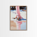 Snow Reflection, Winter Scene, Tranquil Landscape, Framed Canvas Print, Nature Wall Art, Cozy Home Aesthetic, Warm Neutrals