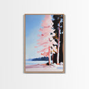 Pink Reflection, Modern Wall Art, Minimalist Decor, Aesthetic Print, Abstract Painting, Framed Canvas Print, Boho Bedroom Art, Gift