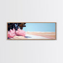Desert Bloom, Minimalist Landscape, Soft Pastel Art, Tranquil Nature Scene, Canvas Print, Living Room Wall Art, Modern Boho Decor