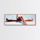 Driftwood Escape, Coastal Living Art, Minimalist Beach Scene, Summer Tones, Framed Canvas Print, Relaxing Home Decor, Ocean Inspired