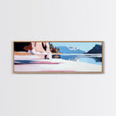 Lake Reflection, Serene Nature, Framed Canvas Print, Minimalist Wall Art, Living Room Decor, Blue Tones, Tranquil Home Aesthetic