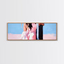 Pink Dress, Soft Pastels, Framed Canvas Print, Feminine Wall Art, Elegant Home Decor, Dreamy Bedroom Aesthetic, Modern Minimalist