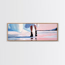 Fashion Walk, Chic Modern Art, Feminine Aesthetic, Pastel Wall Decor, Dreamy Reflections, Stylish Home Design, Framed Canvas Print